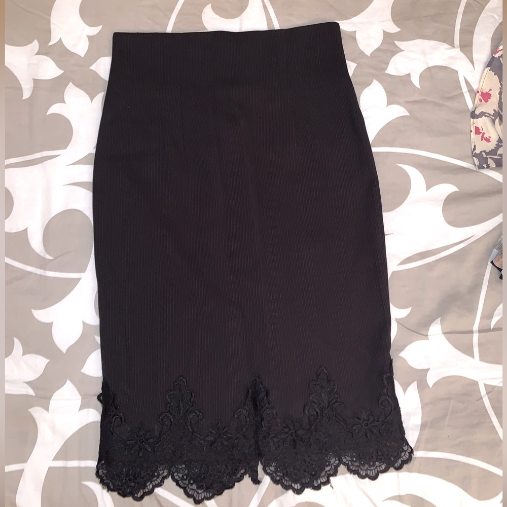 Vgt Y2K Arden B High Waisted Pinstripe Lace Skirt Size 0